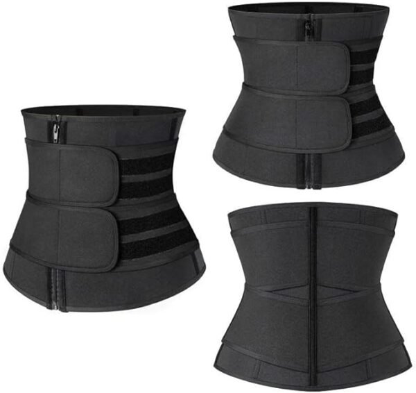 WALI SPORTS Adjustable Waist Trainer - Sauna Belt for Belly Body Shaping - Compression Wrap for Women and Men - Plus Size Waist Trimmer Corset - Image 4